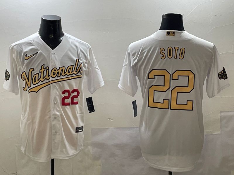 Men Washington Nationals #22 Soto White All Star Game 2025 Nike MLB Jersey style 2